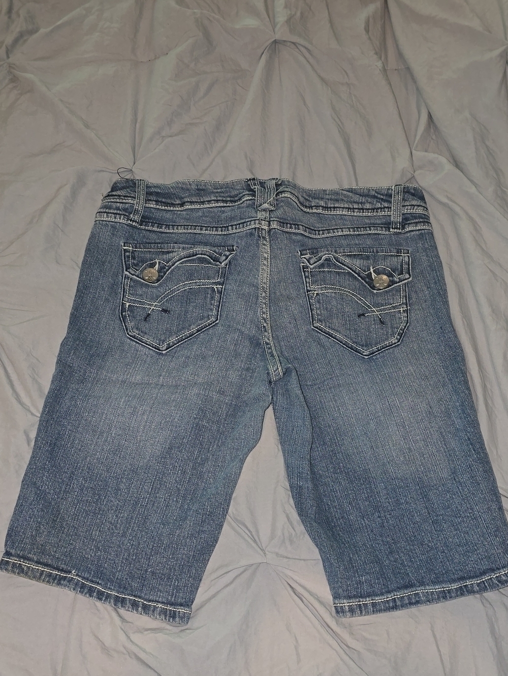 No Boundaries Faded Blue Denim Bermuda Shorts